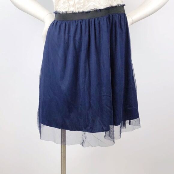 Speechless 11 Juniors 10 Womens Ivory Navy Lace Sleeveless Dress - Picture 4 of 8